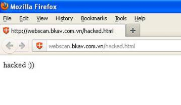 Trang web của Bkav bị hack sáng 3/2.